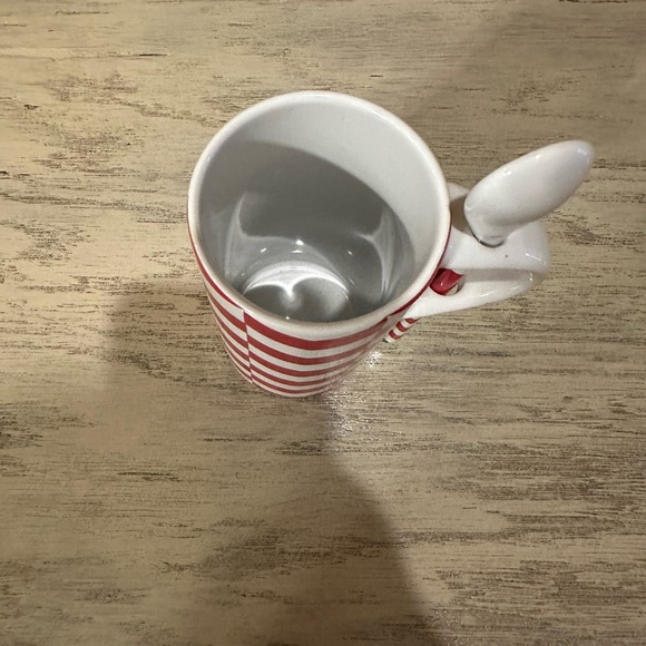 Starbucks Coffee Tea Mug Cup Red White Chevron 8oz Spoon Christmas 2013 Holiday - Picture 5 of 7